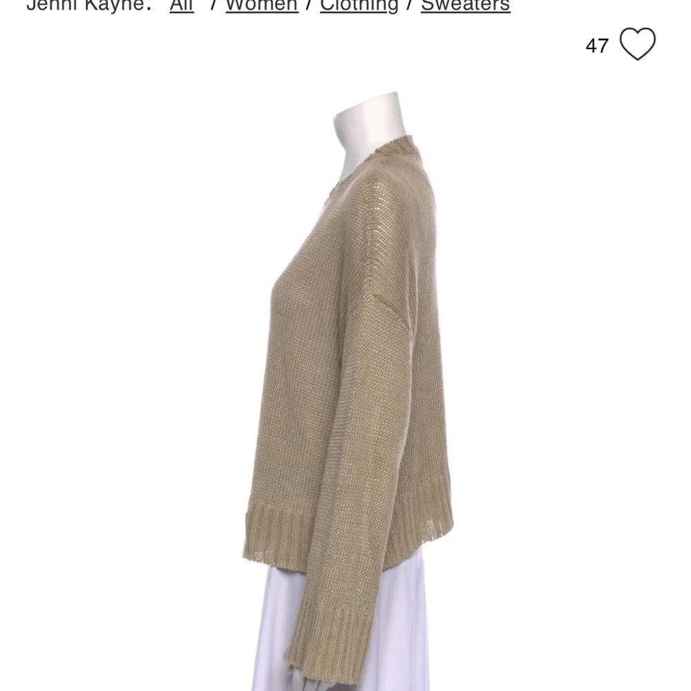 Jenni Kayne Beige Crew Neck Sweater - Picture 3 of 4